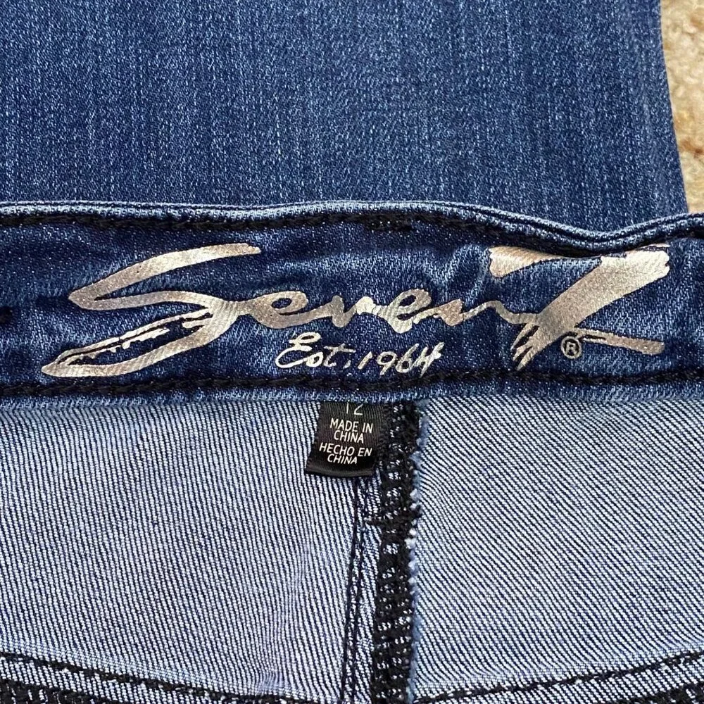 SEVEN 7‎ STONE EMBELLISHED POCKET SKINNY JEANS SIZE 12